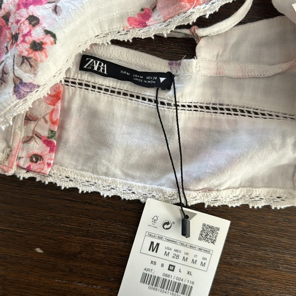 ZARA Floral Top Size M - Picture 4 of 4